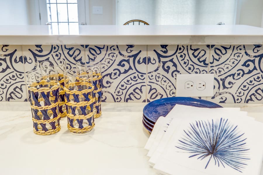 intricate backsplash in Lampeter-Strasburg Kitchen Remodel