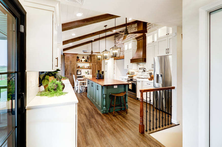 large Lancaster Kitchen Remodel entrance with LVP flooring