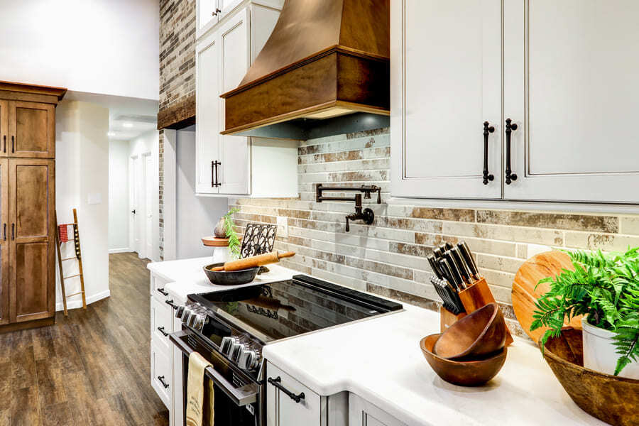 custom wooden range hood in Lancaster Kitchen Remodel