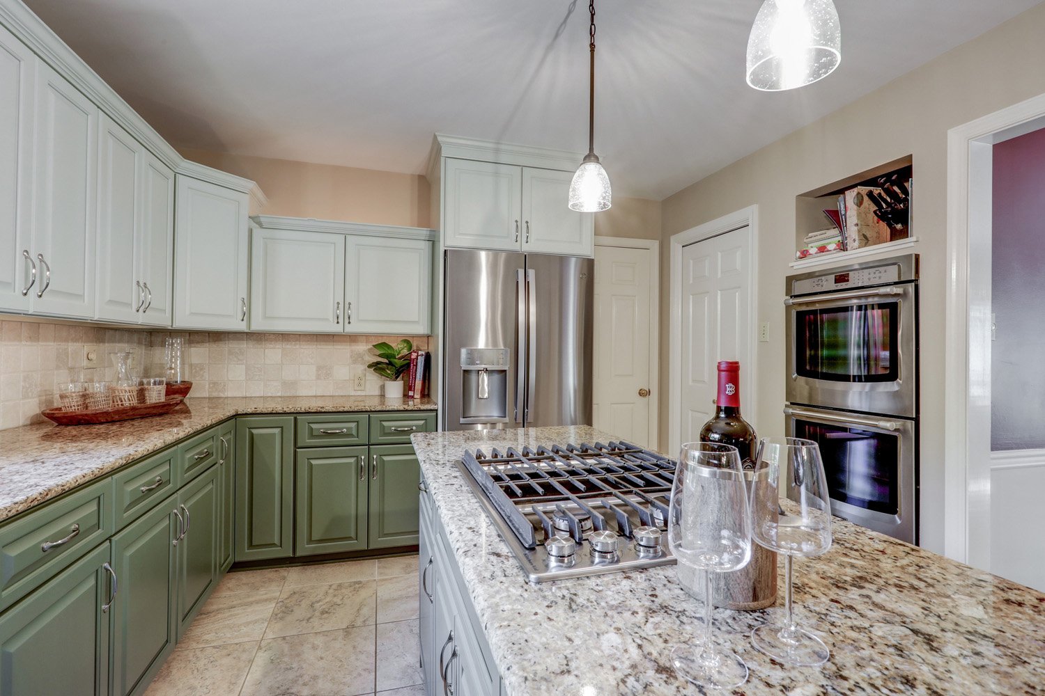 Lancaster kitchen facelift with brown countertops