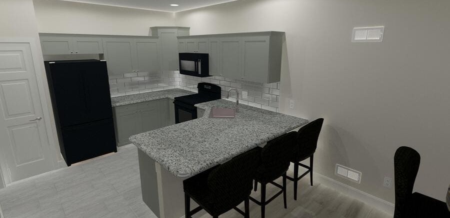 Kitchen design rendering