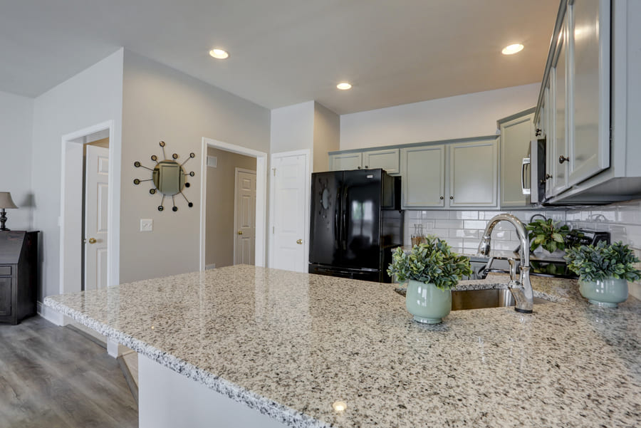 Lancaster kitchen remodel with peninsula with seating