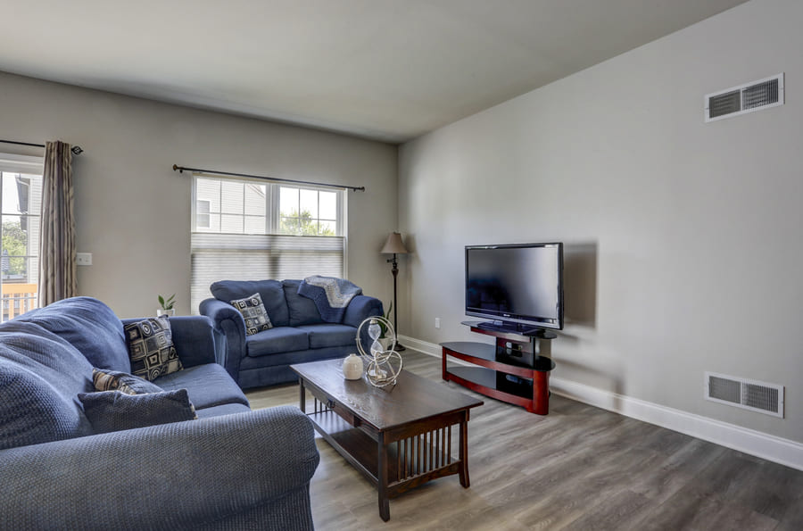 Lancaster living room remodel with LVP