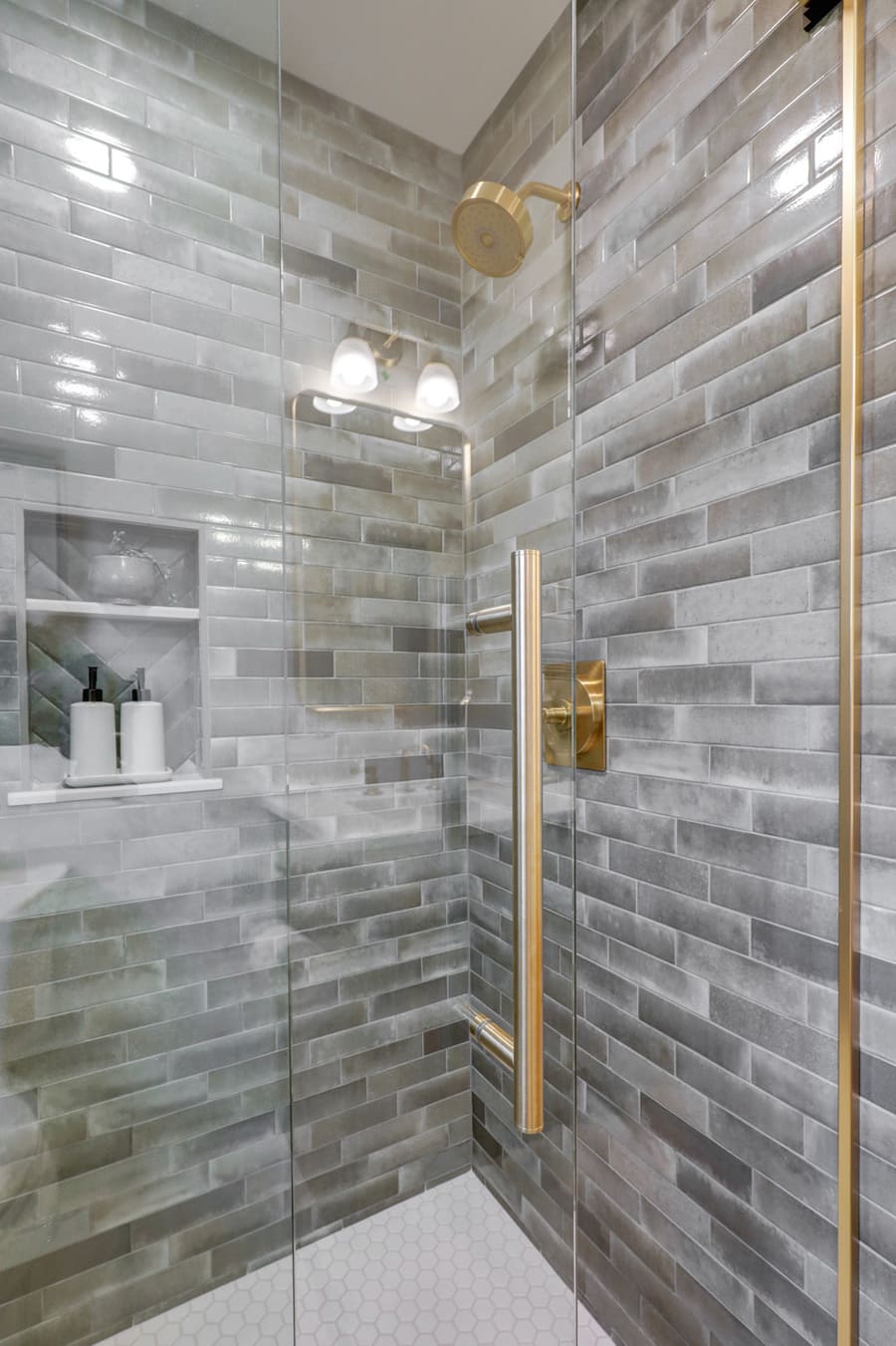 glass shower door in Strasburg Primary bathroom Remodel