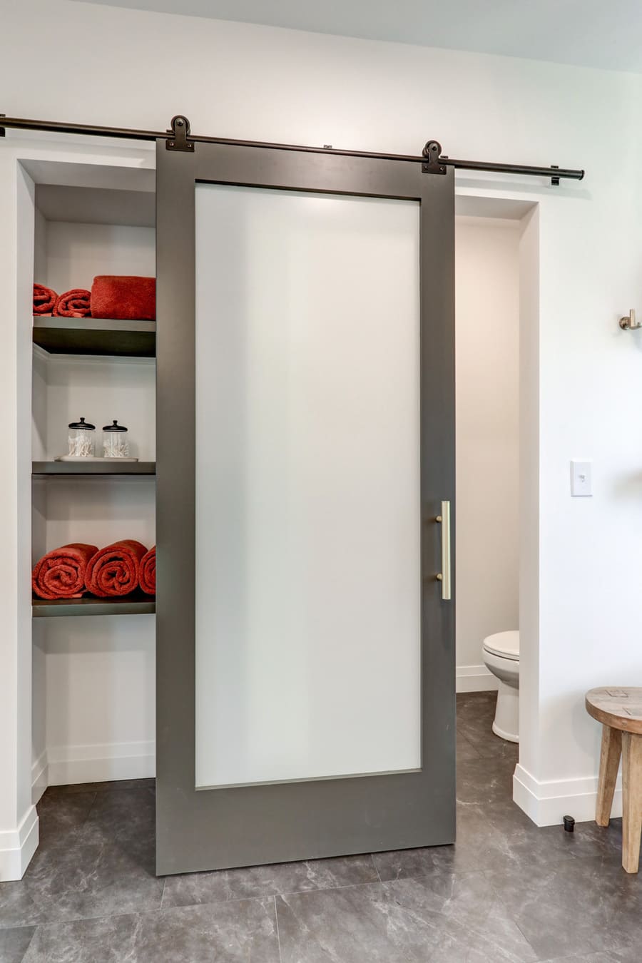 barndoor closet in Manheim Township Primary Bathroom Addition