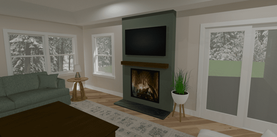 Renered example of Fireplace