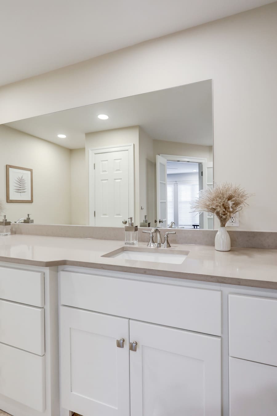 white cabinets in Manheim Bathroom remodel 