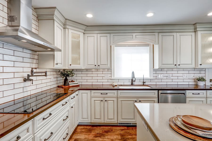 Manheim Kitchen Remodel with white cabinets and matte black finishes