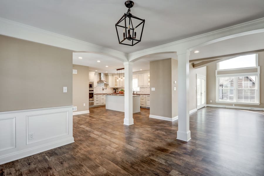 Manheim Kitchen Remodel with LVP floor and custom columns