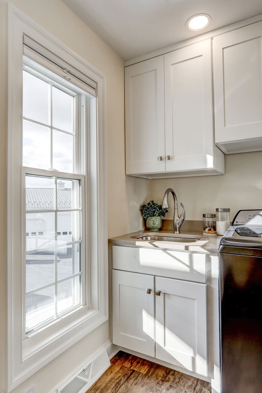 Manheim Laundry Remodel with white cabinets