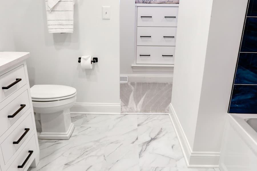 Marble floor in bathroom in Manheim Bedroom remodel