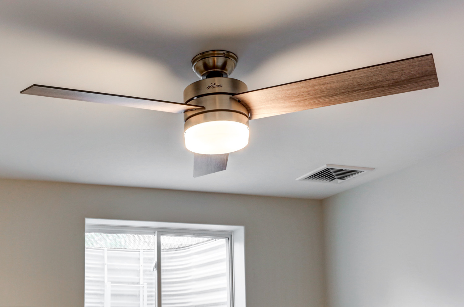 fan and light fixture in Lancaster Basement Remodel