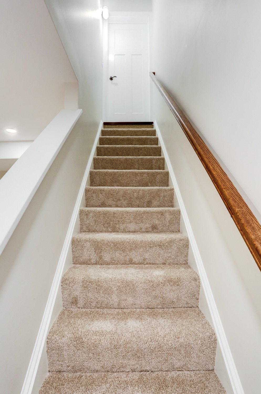 carpet on stairs in Lancaster Basement Remodel