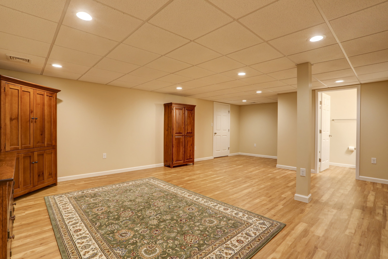 Vinyl Plank Flooring in Lititz Basement Remodel