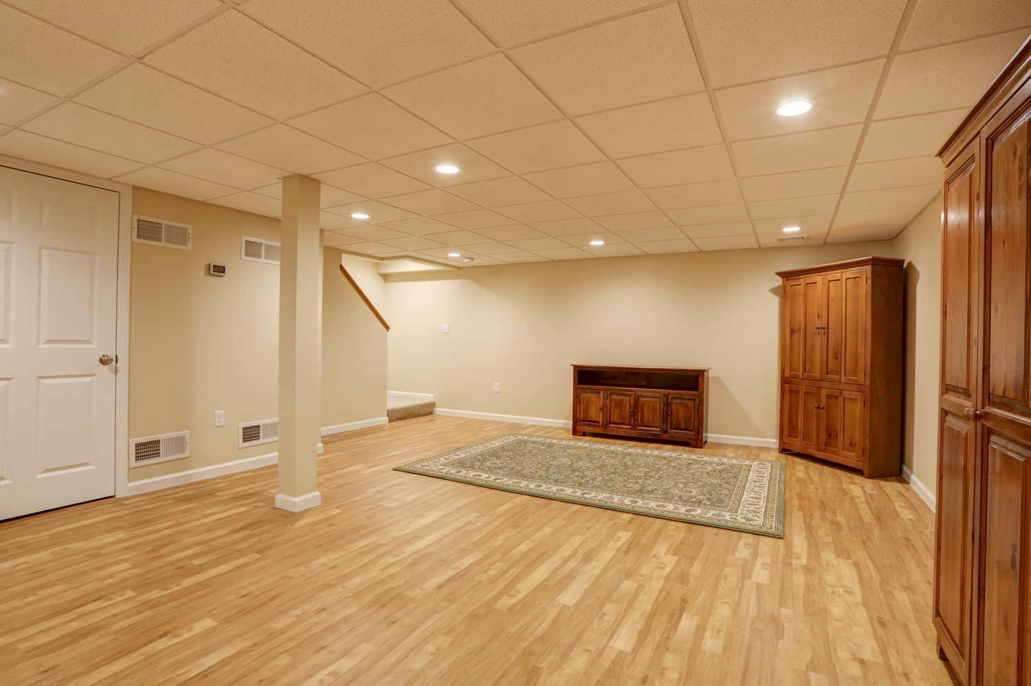 Lititz Basement Remodel with recessed lighting