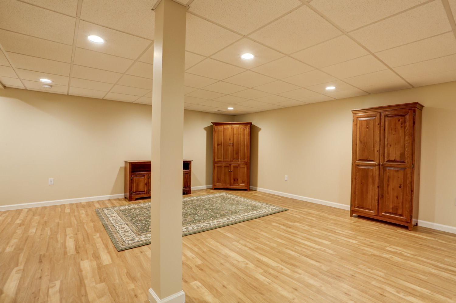 Lititz Basement Remodel with storage cabinets