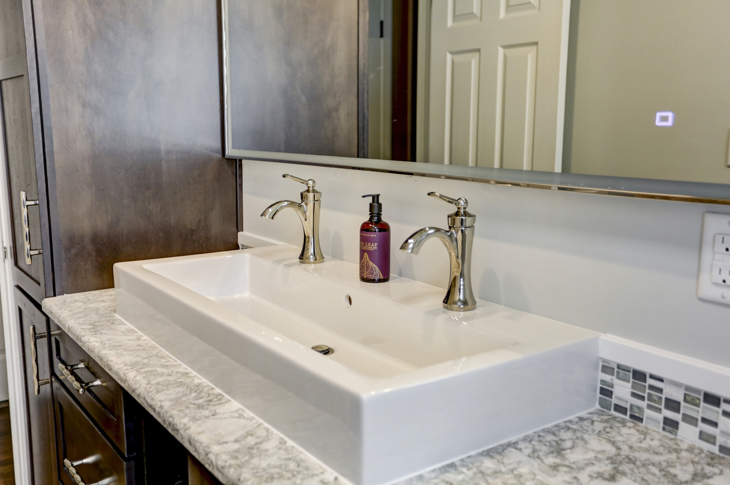 Rectangular vessel sink in Roseville Master Bathroom Remodel