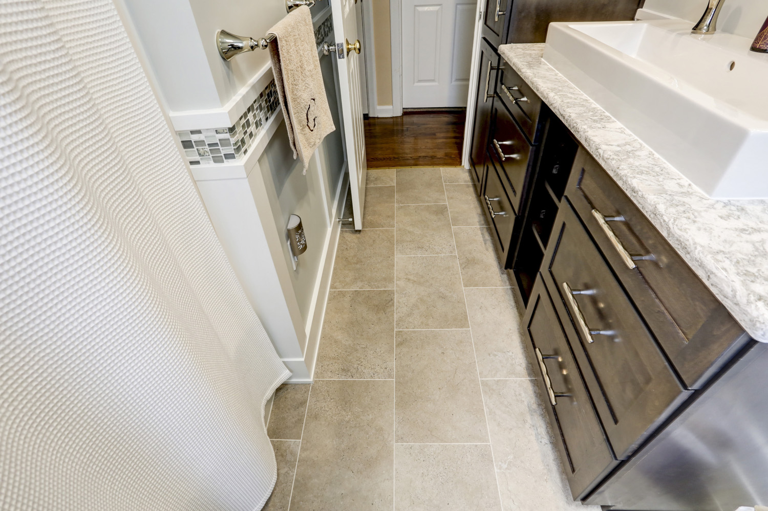 Tile floor in Roseville Master Bathroom Remodel