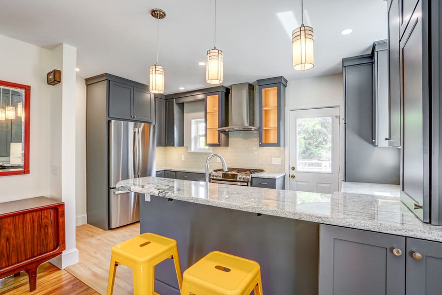 Gray cabinets in Lancaster kitchen remodel