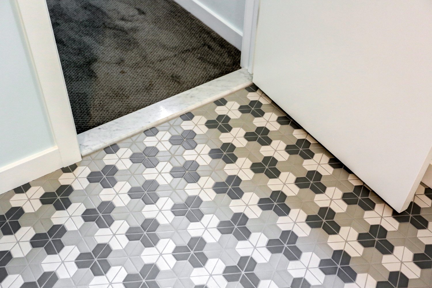 Tile Floor Design in West Lancaster Bathroom Remodel