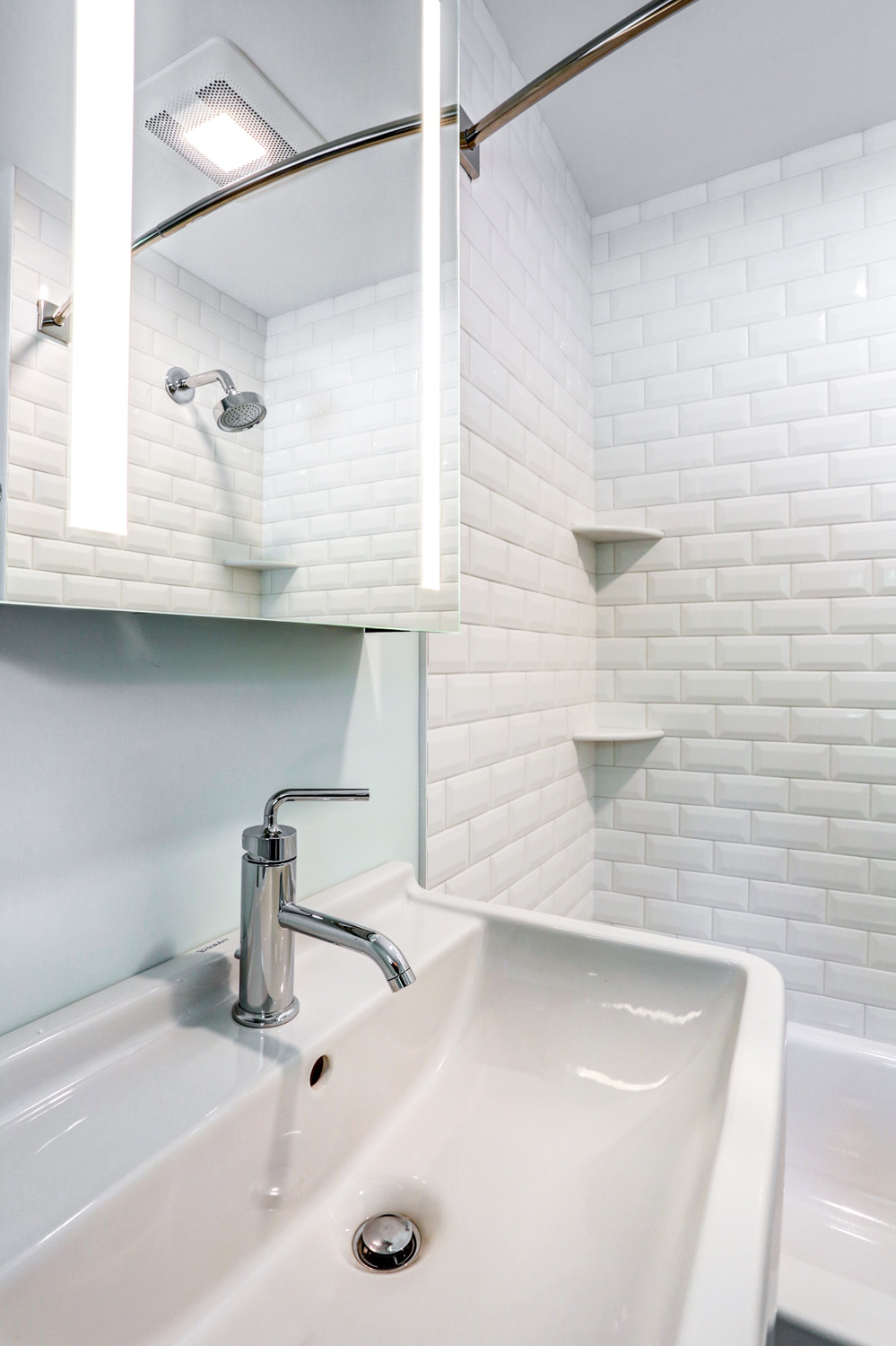 Chrome Faucet in West Lancaster Bathroom Remodel