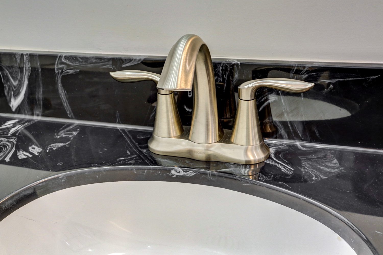 Brushed nickel faucet in Bloomingdale Master Bathroom Remodel