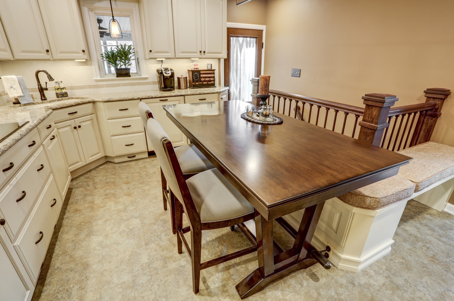 Lancaster Kitchen Remodel with table and tile floor