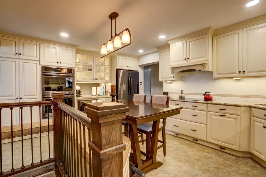 Built-in table in Columbia kitchen remodel