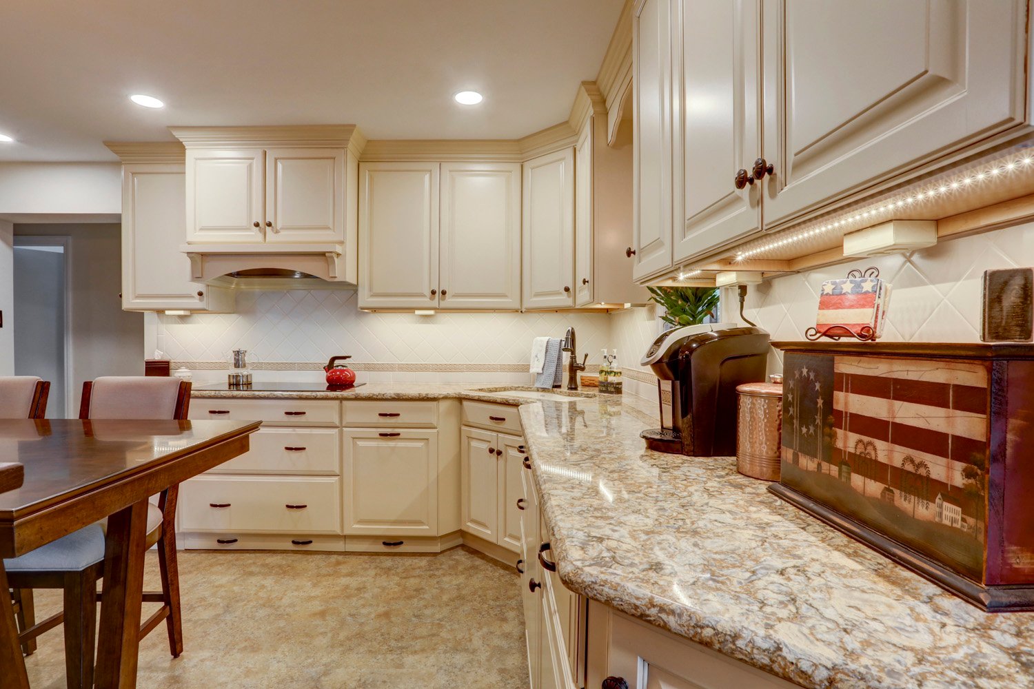 Off white cabinets in Lancaster Kitchen Remodel