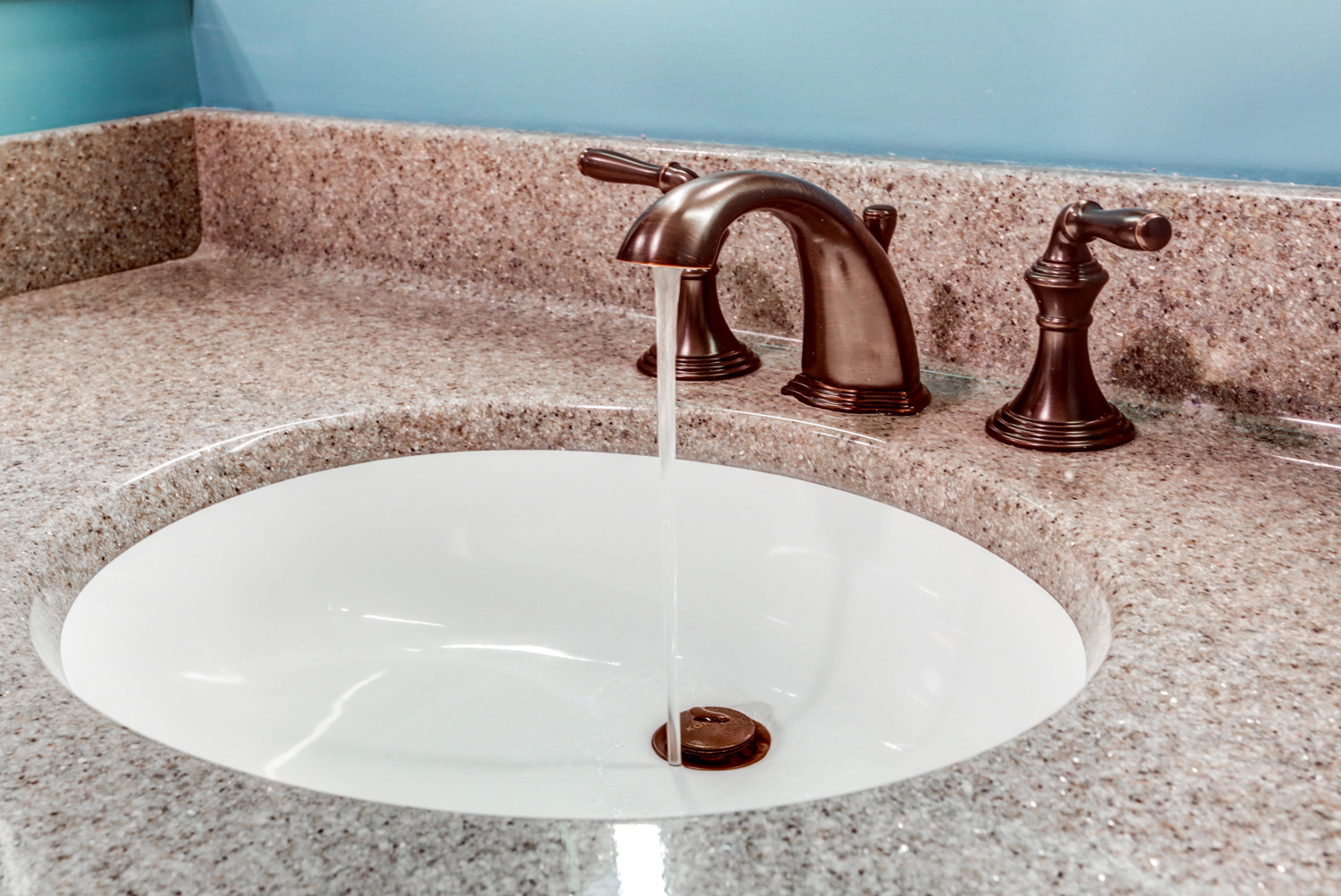 oil rubbed bronze faucet with oval sink in Lititz bathroom remodel