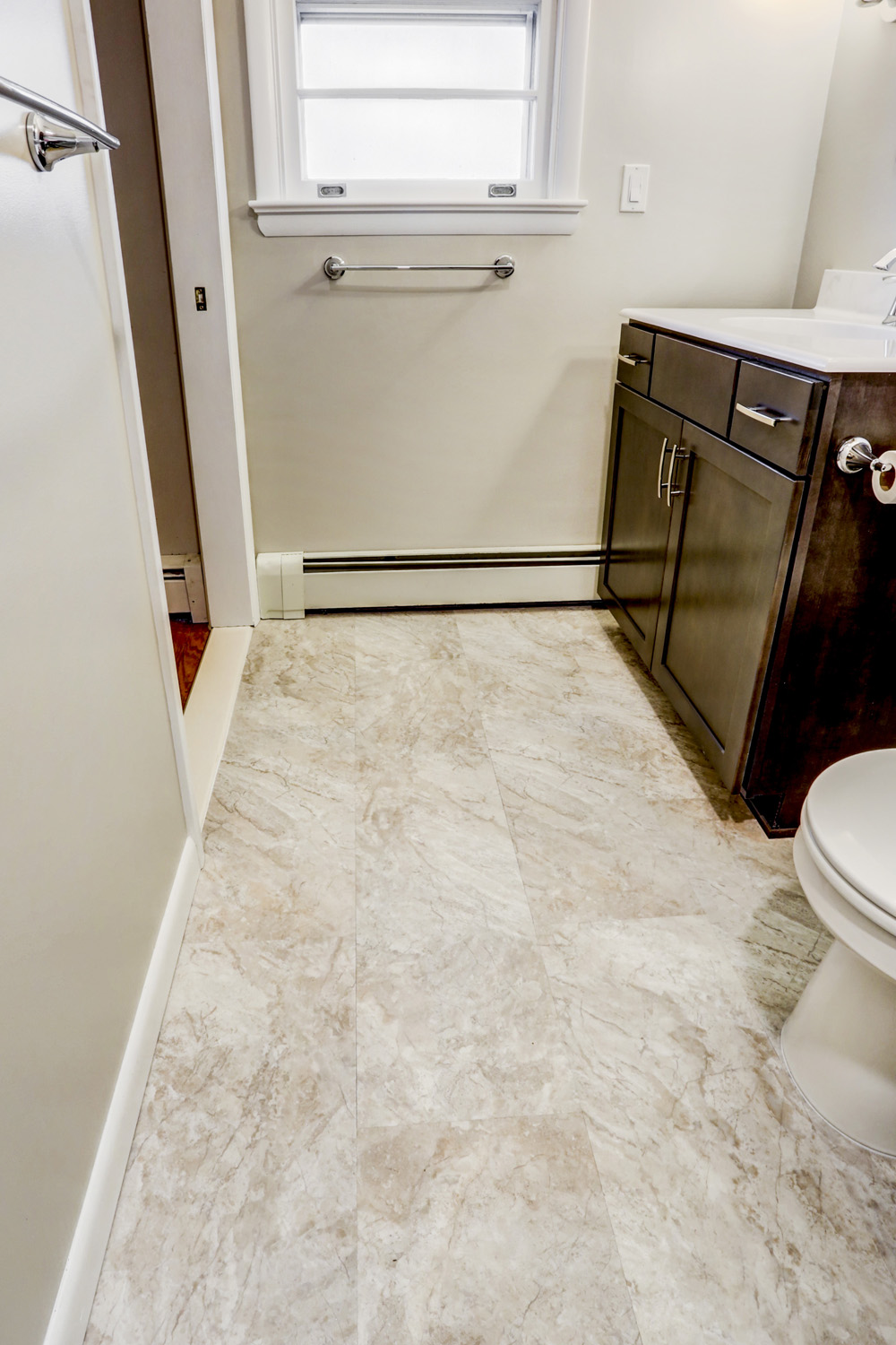 Manheim Township Bathroom Remodel with tile floor
