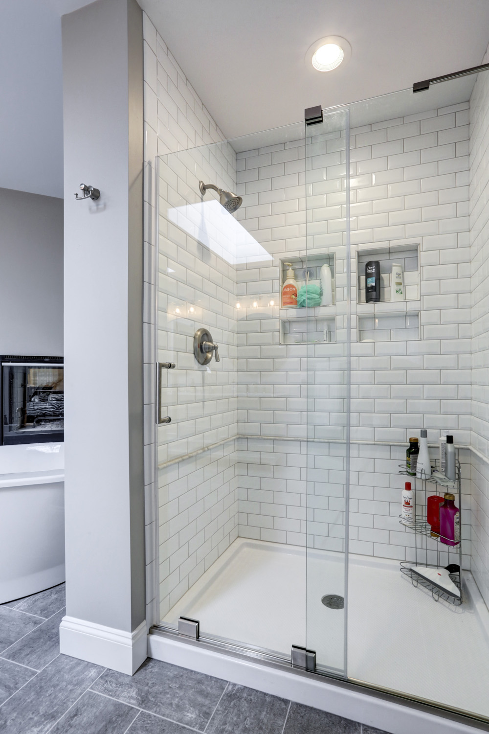 Manheim Township Master Bathroom Remodel with glass shower doors