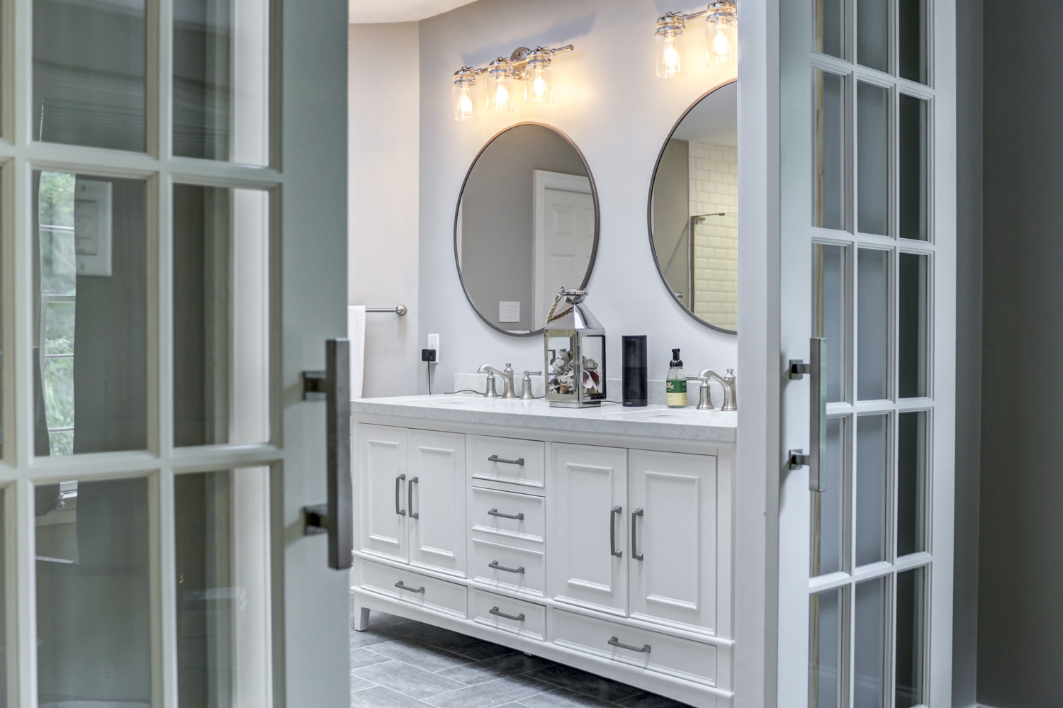 Manheim Township Master Bathroom Remodel with french doors