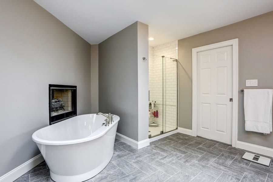 Freestanding oval tub in Manheim Township Master Bathroom Remodel